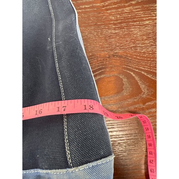 Lands End Canvas Tote Bag With Blue Stripes 13" x 18" A4 - Picture 5 of 6